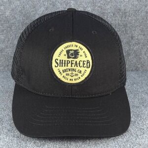 Shipfaced Brewing Hat Cap Snap Back Mens Black Trucker Beer OSFM Micro Brew Beer